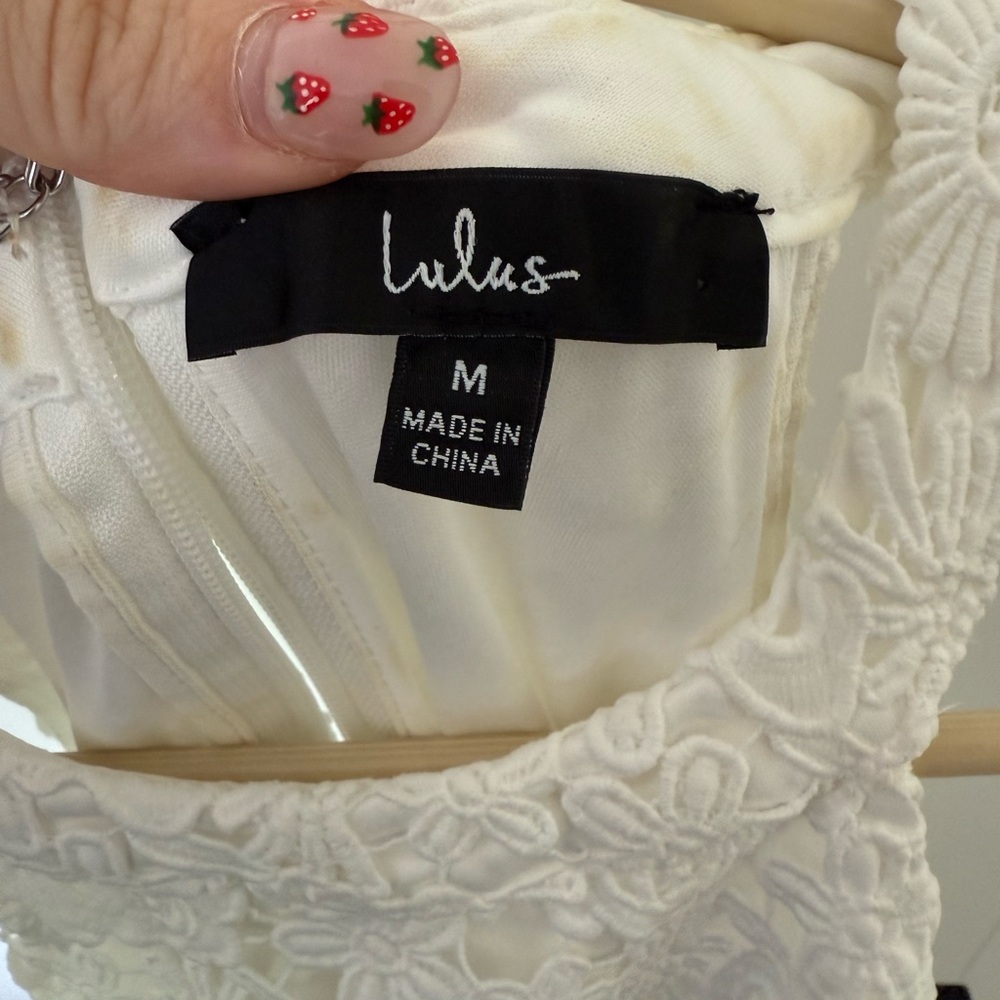 Lulu's White Floral Lace Midi Dress - Picture 3 of 3